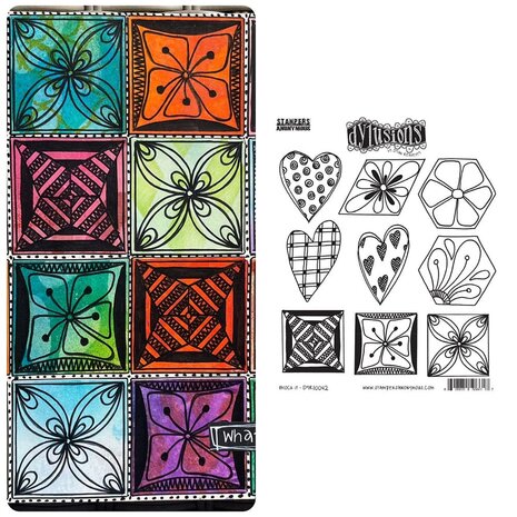 Ranger PRE-ORDER Dylusions Block It Cling Stamps (DYR10042)