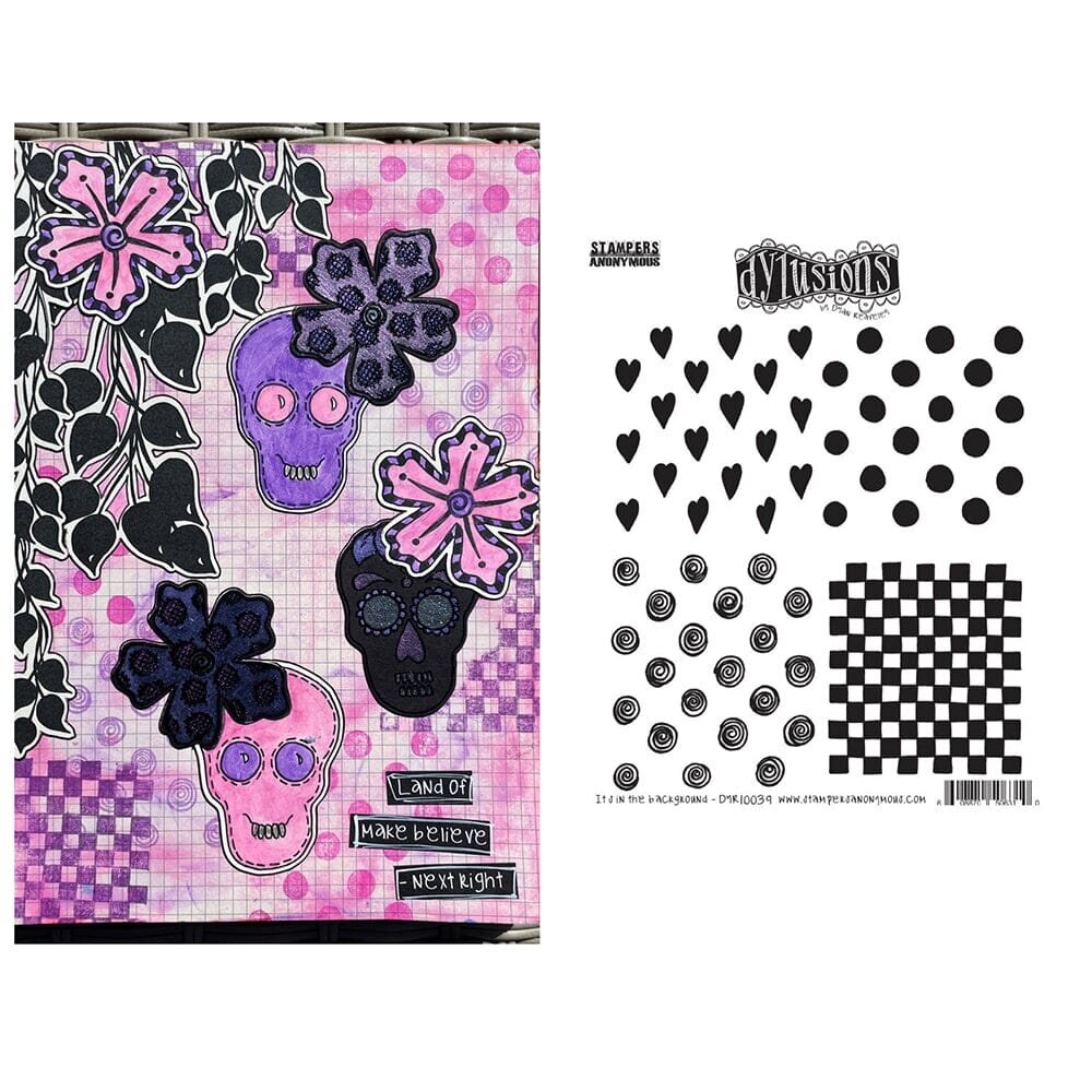 Ranger PRE-ORDER Dylusions It's in the Background Cling Stamps (DYR10039)