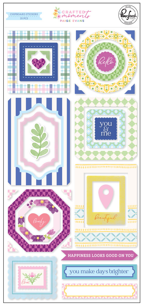 Pinkfresh Studio PRE-ORDER Crafted Moments Chipboard Stickers (317926)
