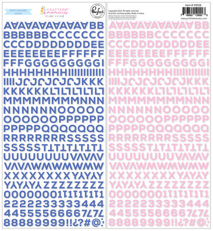 Pinkfresh Studio PRE-ORDER Crafted Moments Mini Puffy Alpha Stickers (318126)