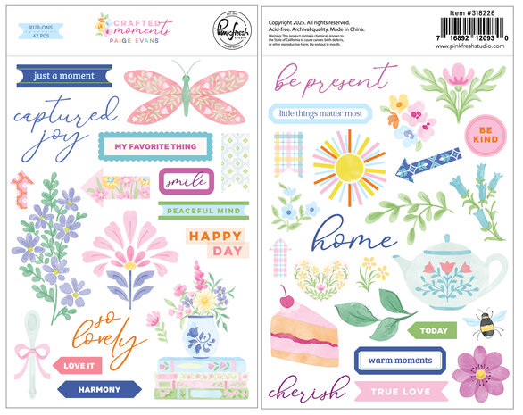 Pinkfresh Studio PRE-ORDER Crafted Moments Rub-ons (318226)