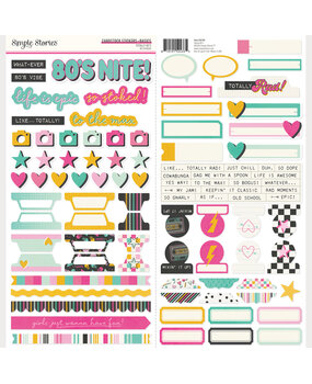 Simple Stories PRE-ORDER Totally 80's Cardstock Stickers Basics (26702)