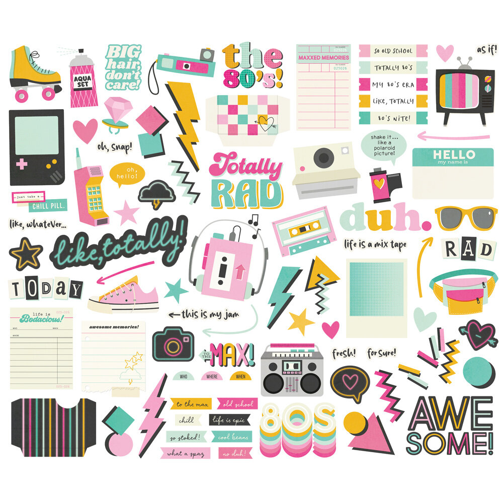 Simple Stories PRE-ORDER Totally 80's Bits & Pieces (26709)