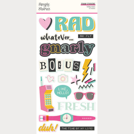 Simple Stories PRE-ORDER Totally 80's Foam Stickers (26710)