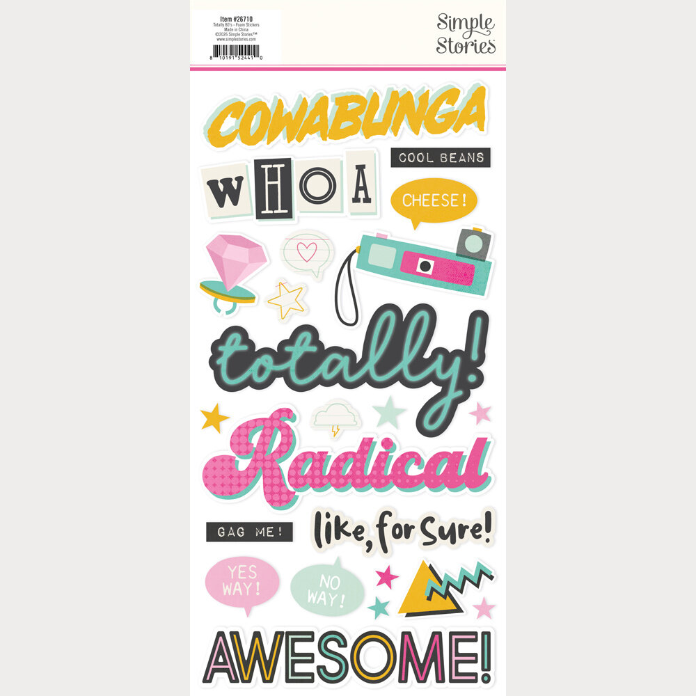 Simple Stories PRE-ORDER Totally 80's Foam Stickers (26710)