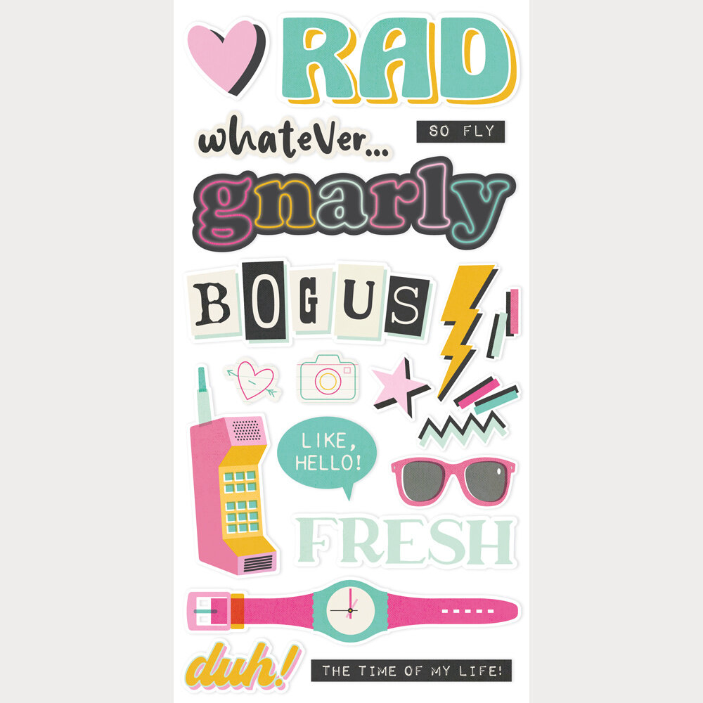 Simple Stories PRE-ORDER Totally 80's Foam Stickers (26710)