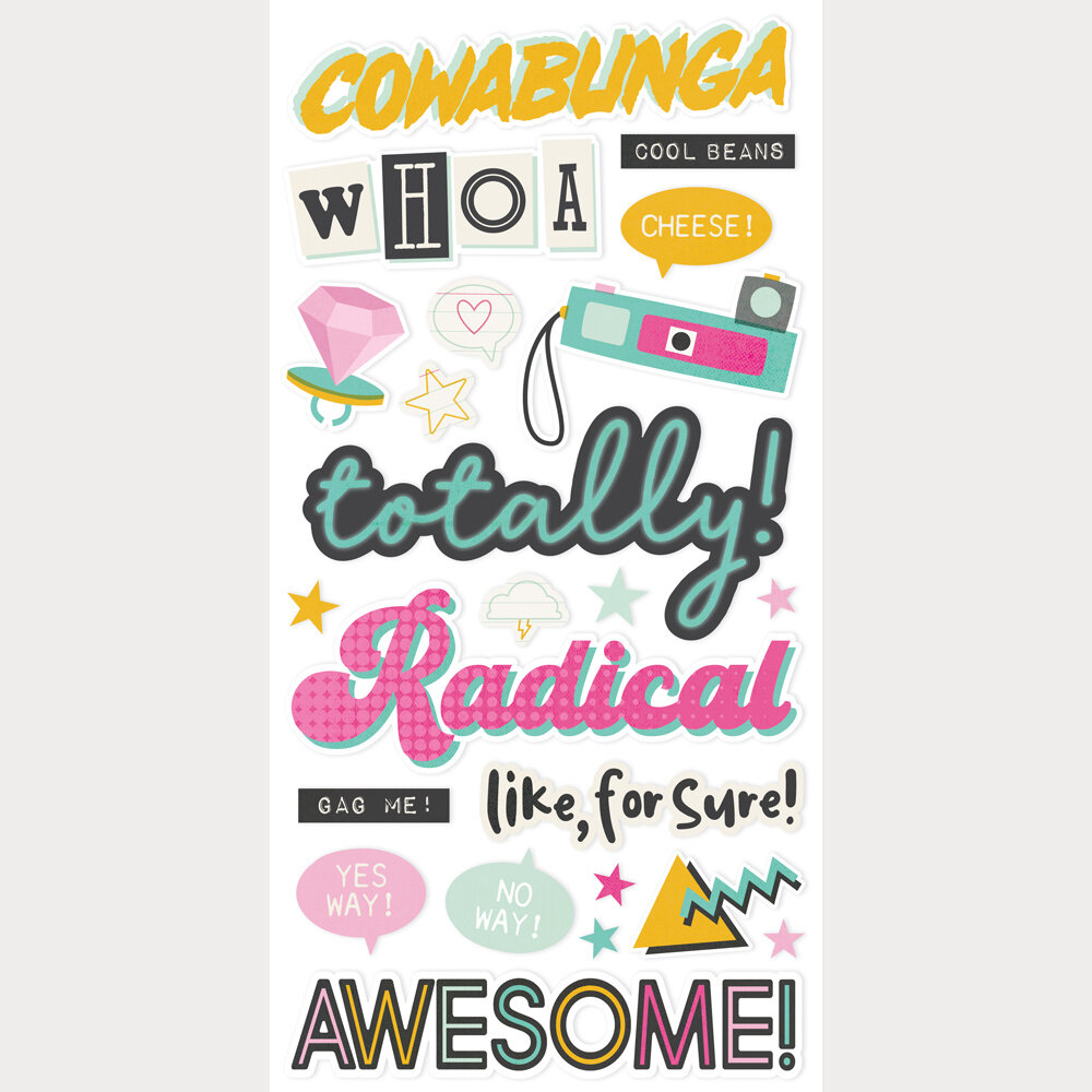 Simple Stories PRE-ORDER Totally 80's Foam Stickers (26710)