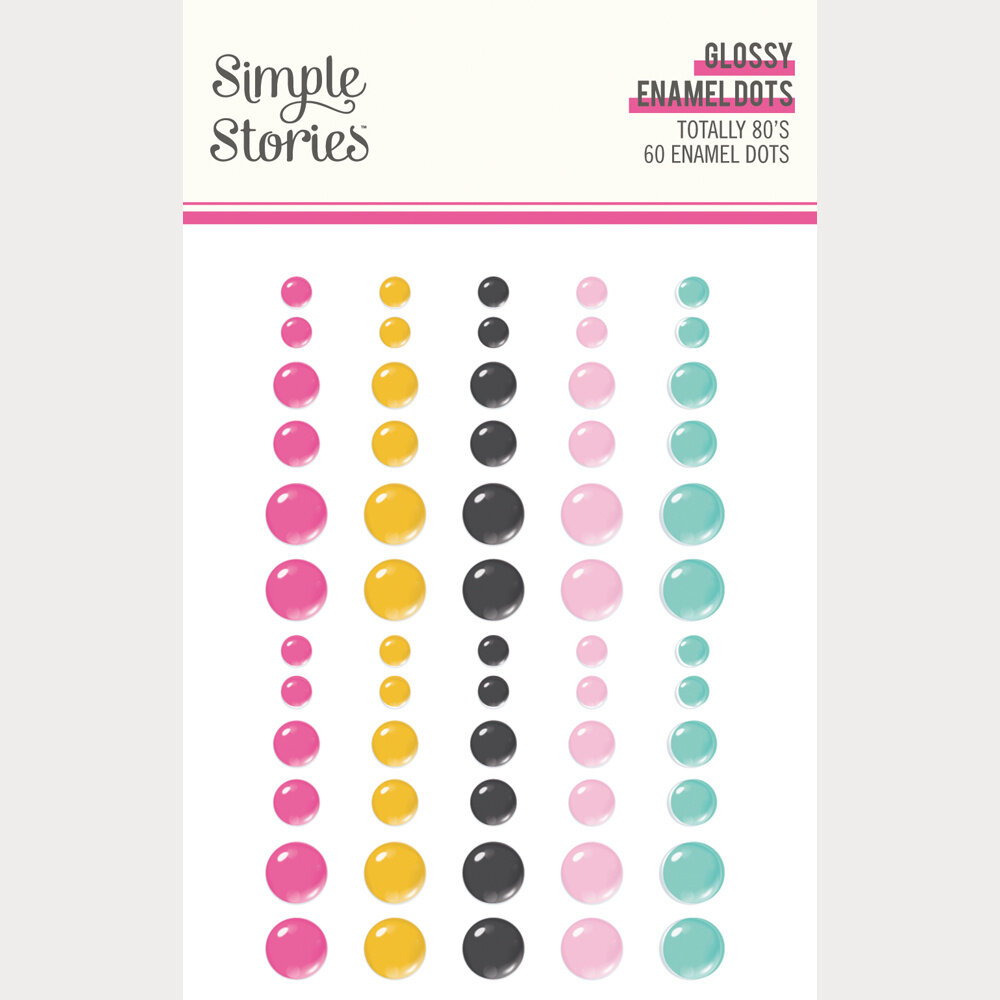 Simple Stories PRE-ORDER Totally 80's Glossy Enamel Dots (26712)