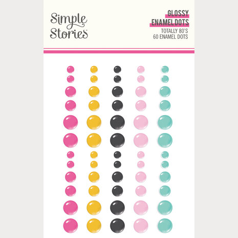 Simple Stories PRE-ORDER Totally 80's Glossy Enamel Dots (26712)