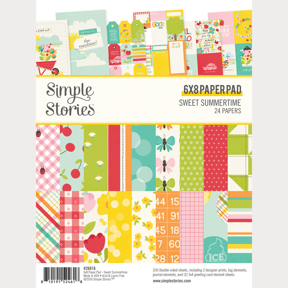 Simple Stories PRE-ORDER Sweet Summertime 6x8 Inch Paper Pad (26816) Simple Stories PRE-ORDER Sweet Summertime 6x8 Inch Paper Pad (26816)