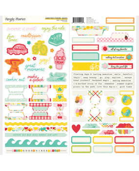 Simple Stories PRE-ORDER Sweet Summertime Cardstock Stickers Basics (26803)