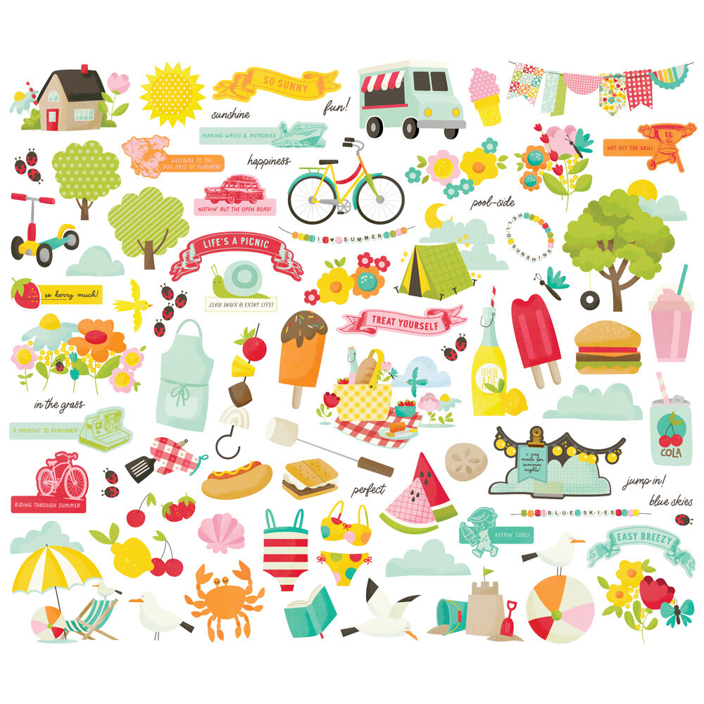 Simple Stories PRE-ORDER Sweet Summertime Bits & Pieces (26819)