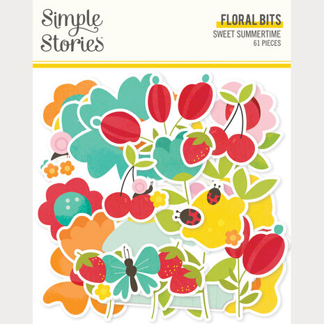 Simple Stories PRE-ORDER Sweet Summertime Floral Bits (26821)
