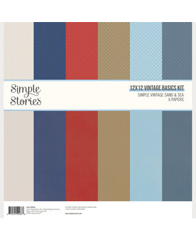Simple Stories PRE-ORDER Simple Vintage Sand & Sea 12x12 Inch Vintage Basics Kit (26916)