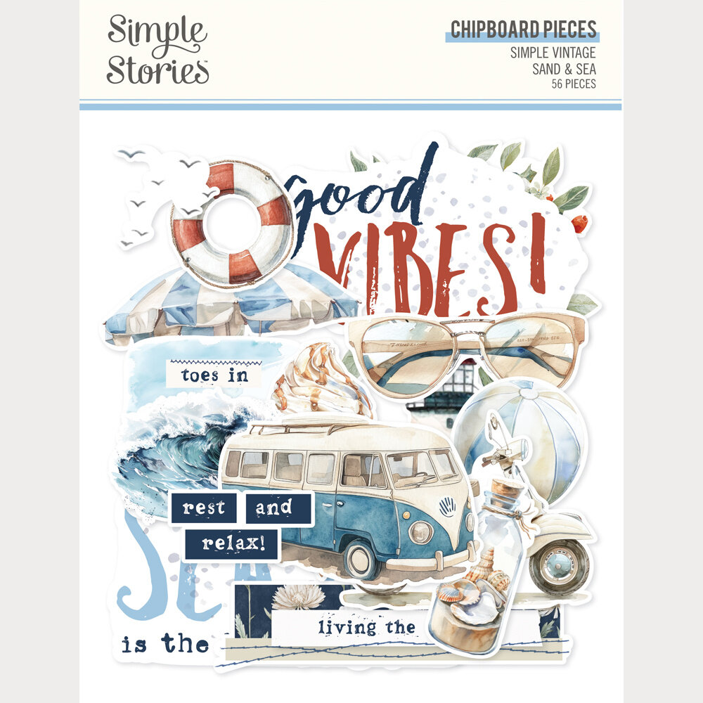 Simple Stories Simple Vintage Sand & Sea Chipboard Pieces (26925) Simple Stories Simple Vintage Sand & Sea Chipboard Pieces (26925)