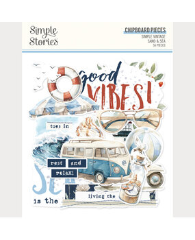 Simple Stories PRE-ORDER Simple Vintage Sand & Sea Chipboard Pieces (26925)