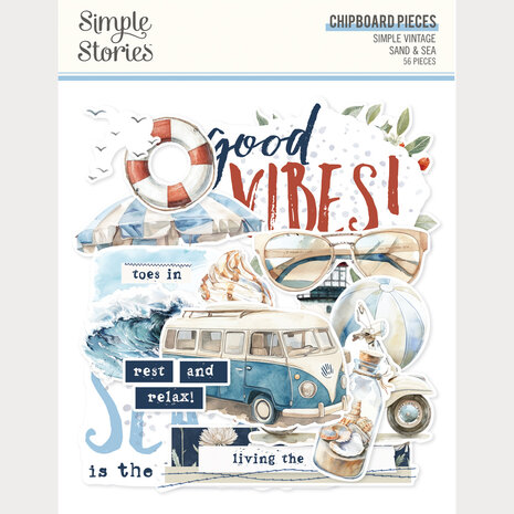 Simple Stories Simple Vintage Sand & Sea Chipboard Pieces (26925) Simple Stories Simple Vintage Sand & Sea Chipboard Pieces (26925)