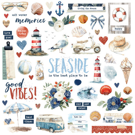Simple Stories PRE-ORDER Simple Vintage Sand & Sea Chipboard Pieces (26925)