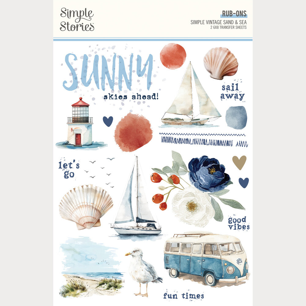 Simple Stories Simple Vintage Sand & Sea Rub Ons (26929) Simple Stories Simple Vintage Sand & Sea Rub Ons (26929)