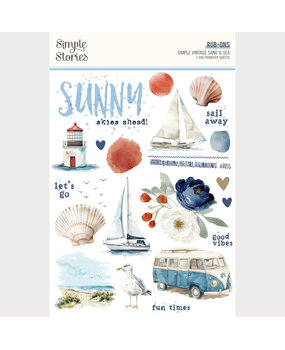Simple Stories Simple Vintage Sand & Sea Rub Ons (26929)