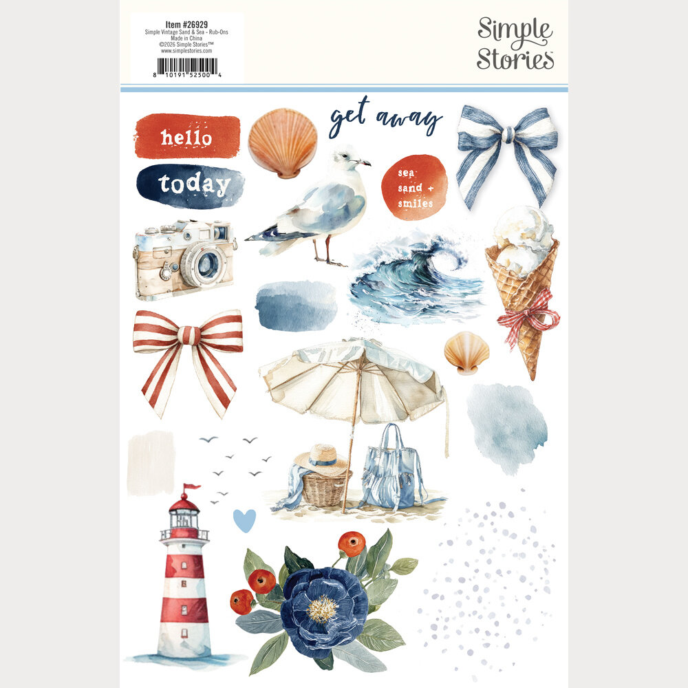 Simple Stories Simple Vintage Sand & Sea Rub Ons (26929) Simple Stories Simple Vintage Sand & Sea Rub Ons (26929)