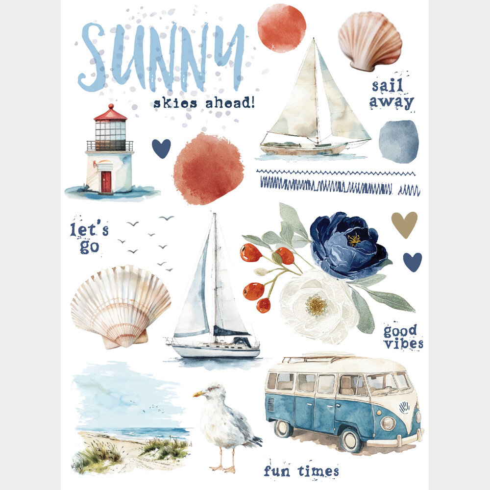 Simple Stories Simple Vintage Sand & Sea Rub Ons (26929) Simple Stories Simple Vintage Sand & Sea Rub Ons (26929)