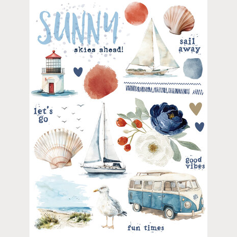 Simple Stories Simple Vintage Sand & Sea Rub Ons (26929) Simple Stories Simple Vintage Sand & Sea Rub Ons (26929)