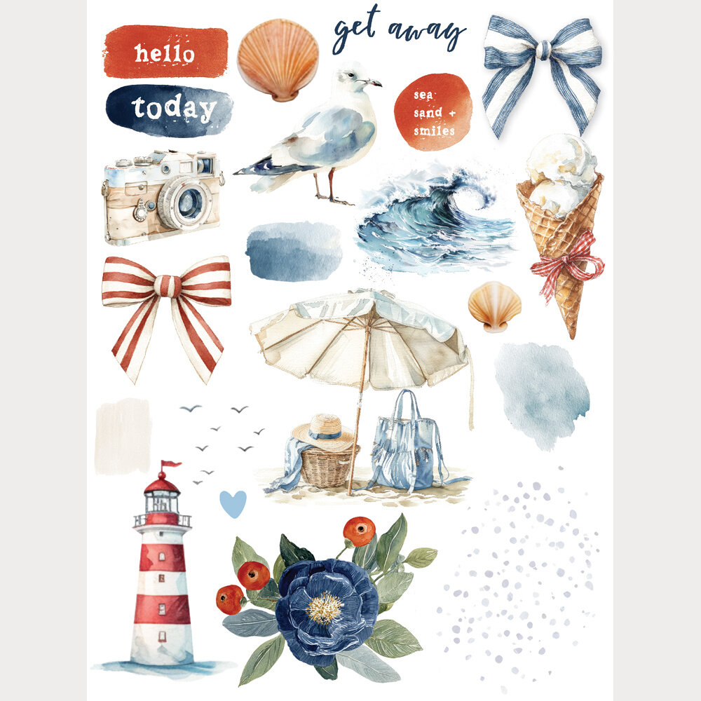Simple Stories Simple Vintage Sand & Sea Rub Ons (26929) Simple Stories Simple Vintage Sand & Sea Rub Ons (26929)