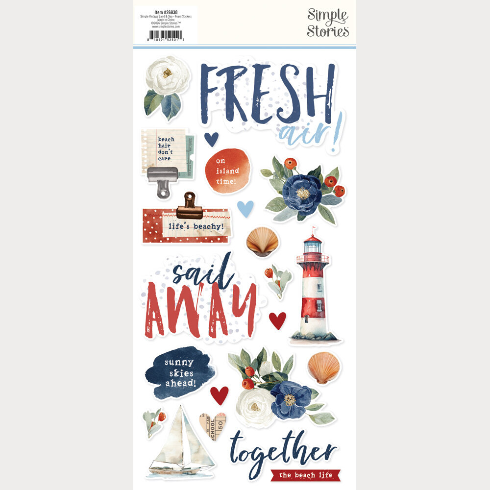 Simple Stories PRE-ORDER Simple Vintage Sand & Sea Foam Stickers (26930)