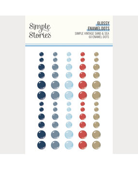 Simple Stories PRE-ORDER Simple Vintage Sand & Sea Glossy Enamel Dots (26932)
