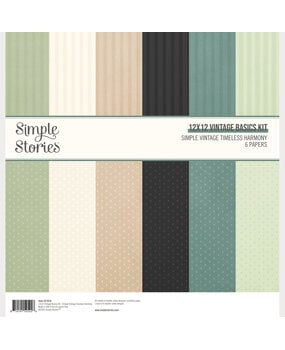 Simple Stories PRE-ORDER Simple Vintage Timeless Harmony 12x12 Inch Vintage Basics Kit (27016)