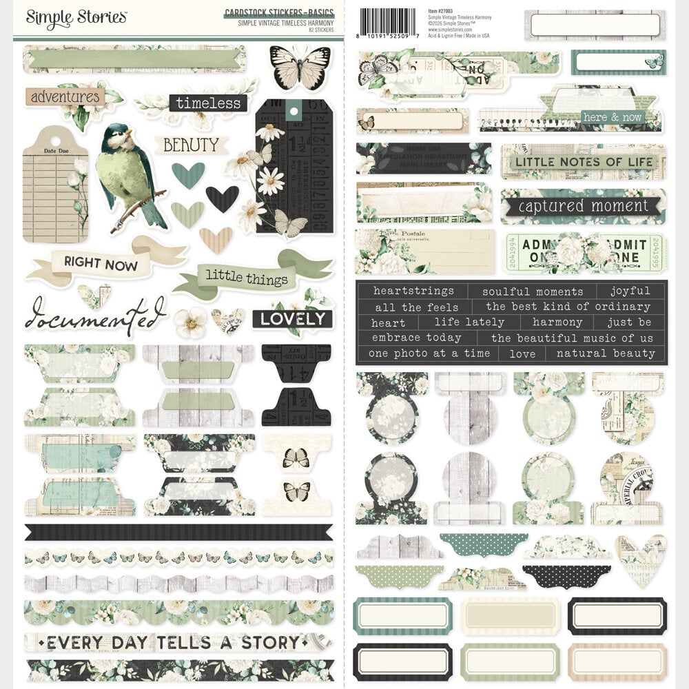 Simple Stories PRE-ORDER Simple Vintage Timeless Harmony Cardstock Stickers Basics (27003) Simple Stories PRE-ORDER Simple Vintage Timeless Harmony Cardstock Stickers Basics (27003)