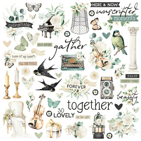 Simple Stories PRE-ORDER Simple Vintage Timeless Harmony Chipboard Pieces (27025)
