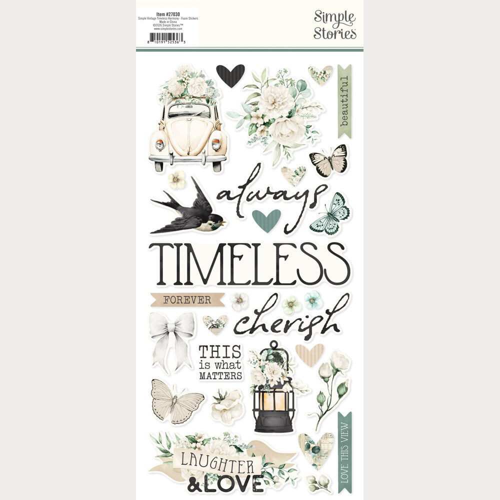 Simple Stories PRE-ORDER Simple Vintage Timeless Harmony Foam Stickers (27030)