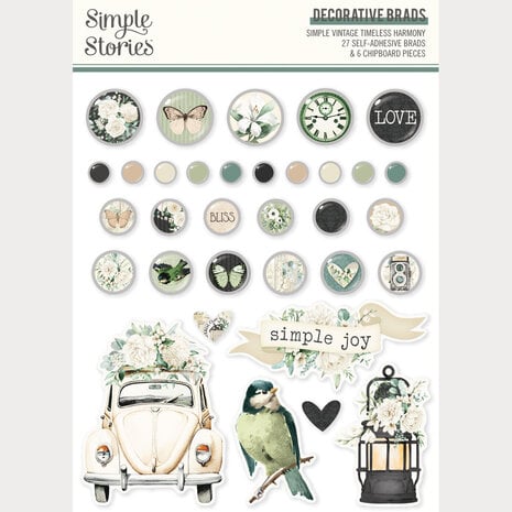 Simple Stories Simple Vintage Timeless Harmony Decorative Brads (27031) Simple Stories Simple Vintage Timeless Harmony Decorative Brads (27031)