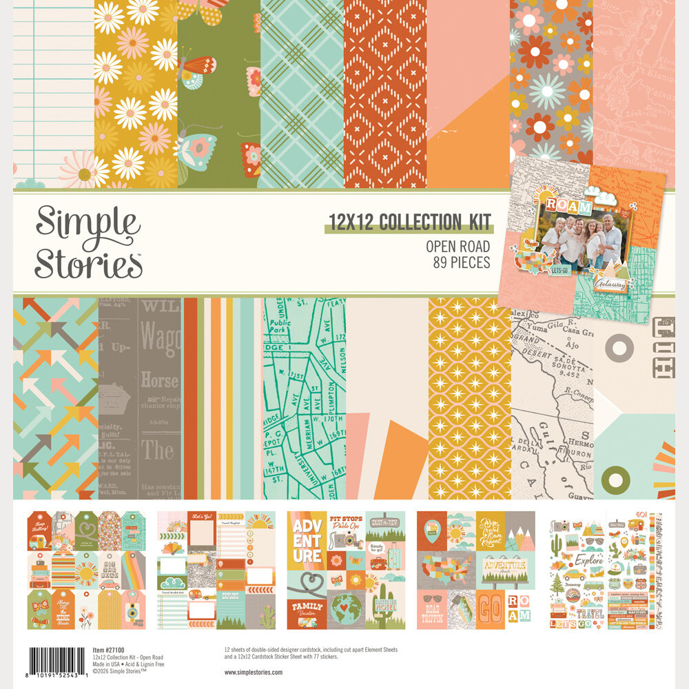 Simple Stories PRE-ORDER Open Road 12x12 Inch Collection Kit (27100)