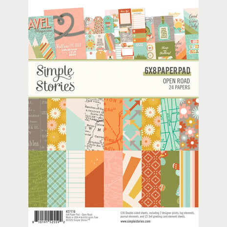 Simple Stories Open Road 6x8 Inch Paper Pad (27116) Simple Stories Open Road 6x8 Inch Paper Pad (27116)