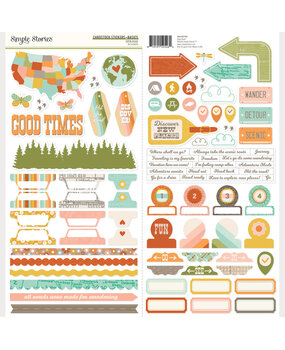 Simple Stories Open Road Cardstock Stickers Basics (27103) Simple Stories Open Road Cardstock Stickers Basics (27103)