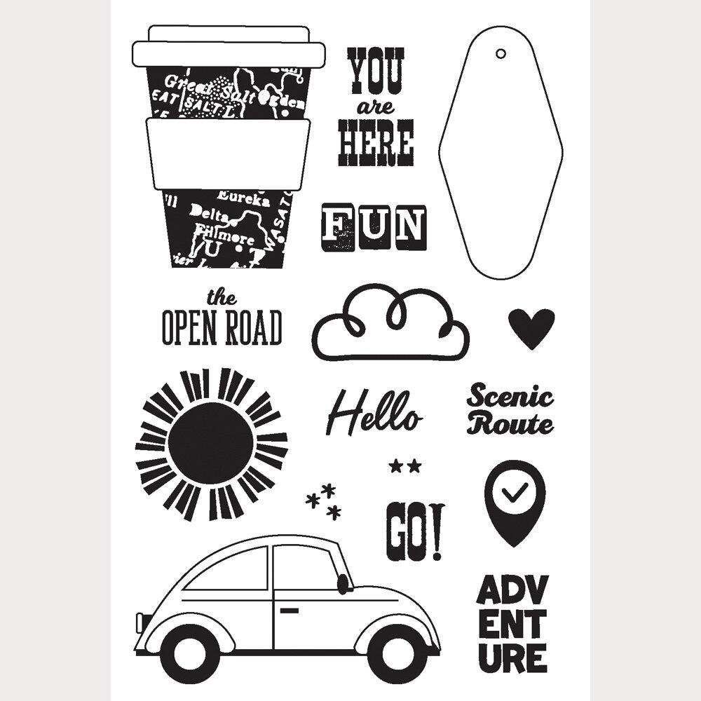 Simple Stories PRE-ORDER Open Road Stamps (27117) Simple Stories PRE-ORDER Open Road Stamps (27117)