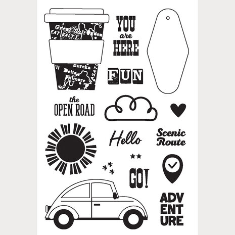 Simple Stories PRE-ORDER Open Road Stamps (27117) Simple Stories PRE-ORDER Open Road Stamps (27117)