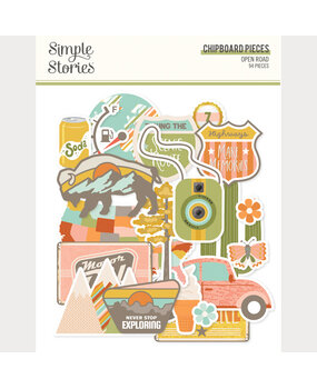 Simple Stories PRE-ORDER Open Road Chipboard Pieces (27118)