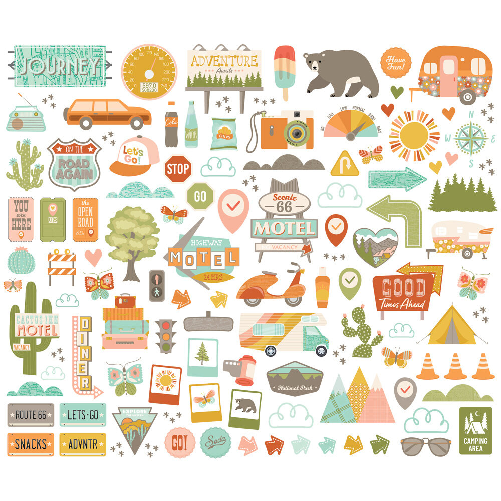 Simple Stories PRE-ORDER Open Road Bits & Pieces (27119) Simple Stories PRE-ORDER Open Road Bits & Pieces (27119)