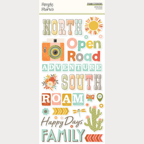 Simple Stories PRE-ORDER Open Road Foam Stickers (27122) Simple Stories PRE-ORDER Open Road Foam Stickers (27122)