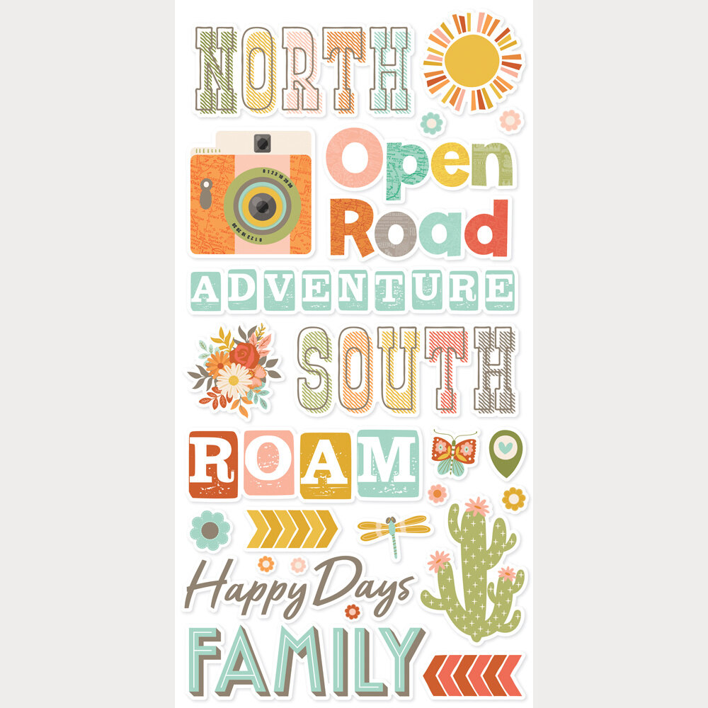 Simple Stories PRE-ORDER Open Road Foam Stickers (27122) Simple Stories PRE-ORDER Open Road Foam Stickers (27122)