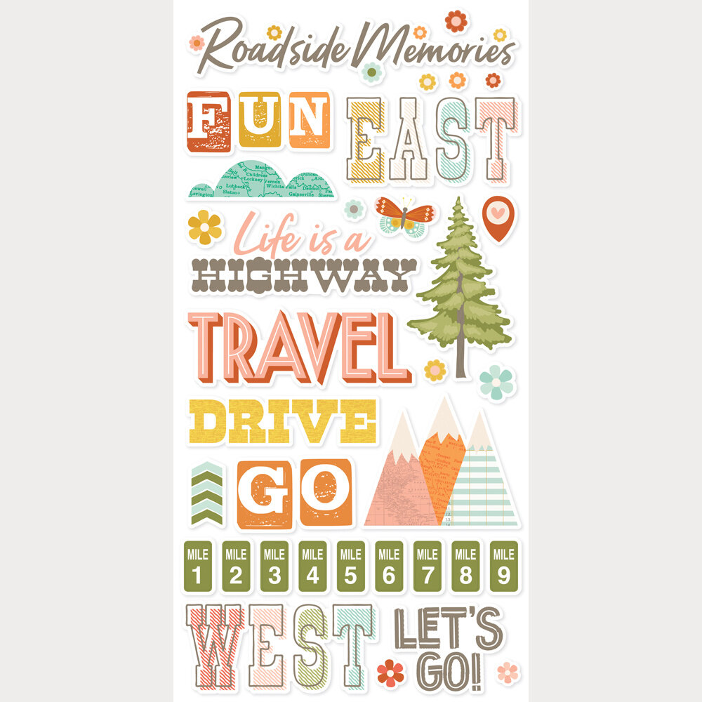 Simple Stories PRE-ORDER Open Road Foam Stickers (27122) Simple Stories PRE-ORDER Open Road Foam Stickers (27122)