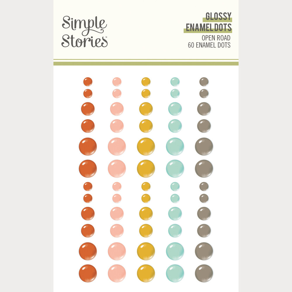 Simple Stories PRE-ORDER Open Road Glossy Enamel Dots (27124)