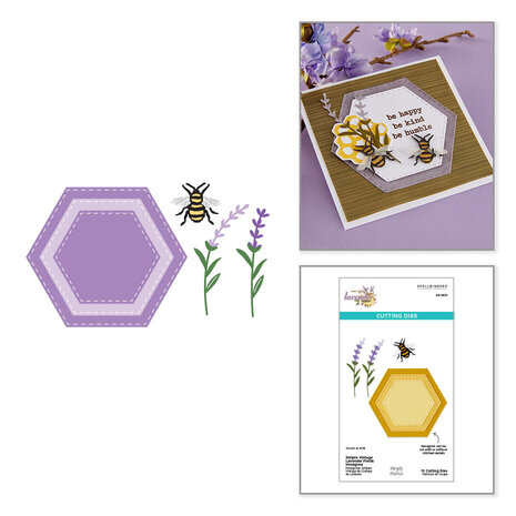 Spellbinders Simple Vintage Lavender Fields Etched Dies Hexagons (S4-1531) Spellbinders Simple Vintage Lavender Fields Etched Dies Hexagons (S4-1531)