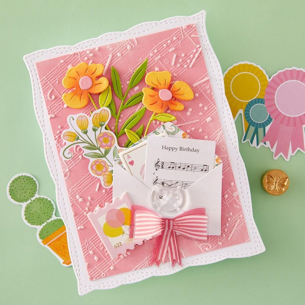 Spellbinders Poppy Song Favorite Song 3D Embossing Folder (E3D-165) Spellbinders Poppy Song Favorite Song 3D Embossing Folder (E3D-165)