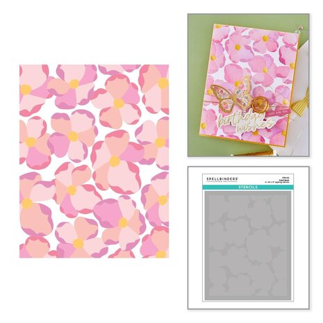 Spellbinders Poppy Song Petal Burst Stencil (STN-122)