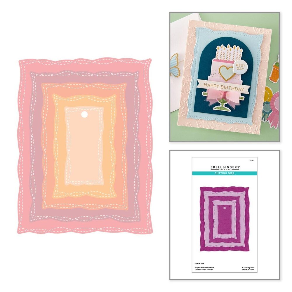 Spellbinders Poppy Song Playful Stitched Panels Dies (S5-747) Spellbinders Poppy Song Playful Stitched Panels Dies (S5-747)